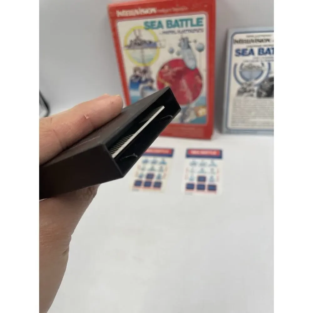 Sea Battle Mattel Intellivision Video Game 1980 CIB Box Manual Overlays
